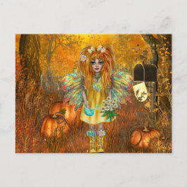 Scary Halloween-vykort med Woodland Fairy Vykort