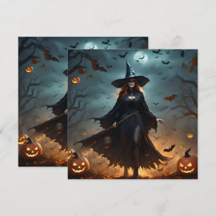 Scary Halloween Witch Inbjudningar