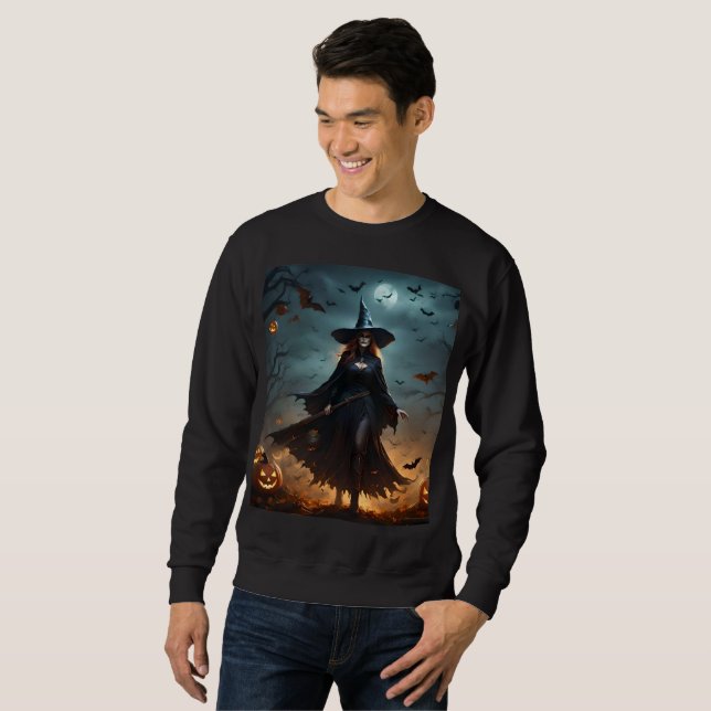 Scary Halloween Witch, Manar Sweatshirt (Hel framsida)