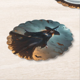 Scary Halloween Witch Underlägg Papper