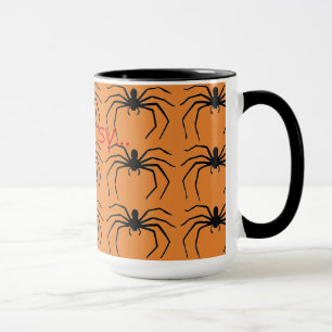 Scary Halloween Witches Black Spider Designad Mugg