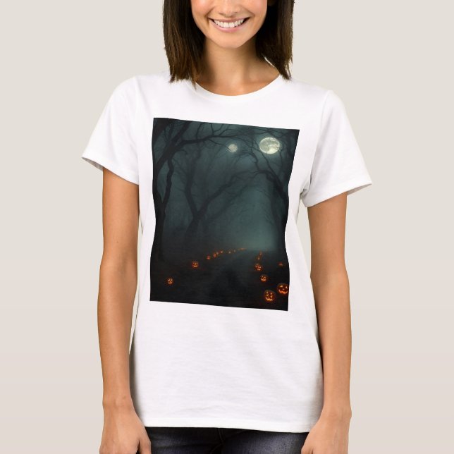 Scary Haunted Forest Glow Tee – Stunning Look  (Framsida)