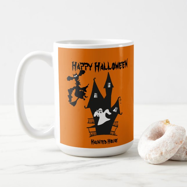 Scary Haunted House Halloween Coffee Mugg (Med munk)