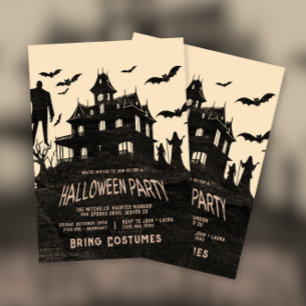 Scary Haunted House Halloween fest Inbjudningar