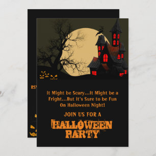 Scary Haunted House och fullt Halloween fest  Inbjudningar