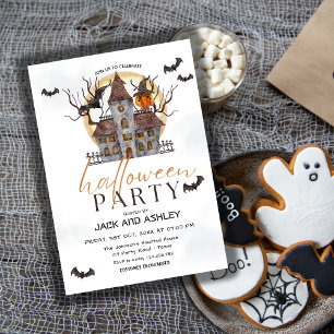Scary Haunted house Vuxen Halloween Costumes Party Inbjudningar