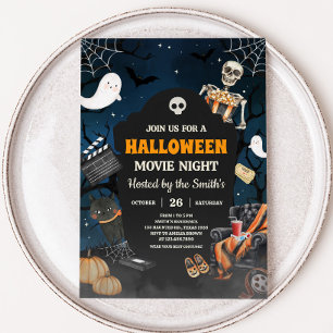 Scary Horror Halloween Movie Night Party Inbjudningar