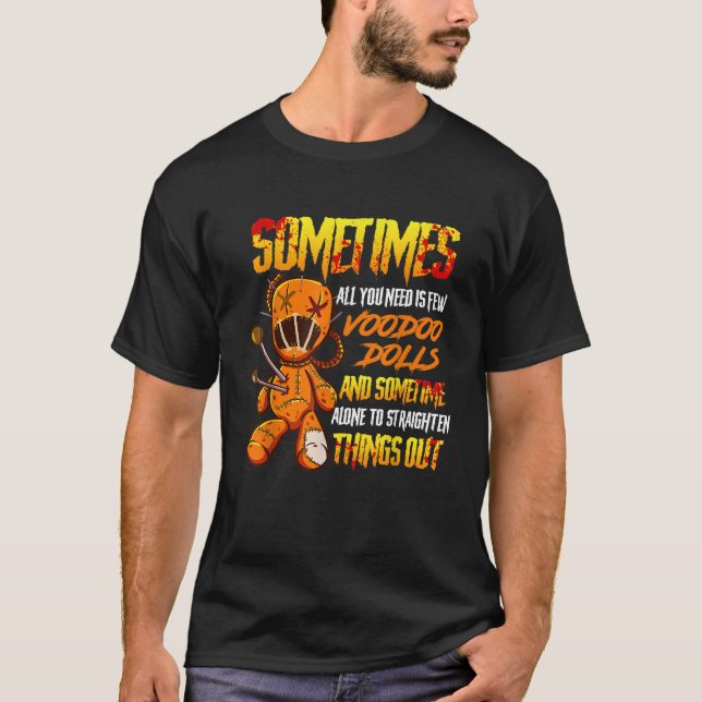 Scary Horror Voodoo Doll Funny Halloween Costume T T Shirt (Framsida)