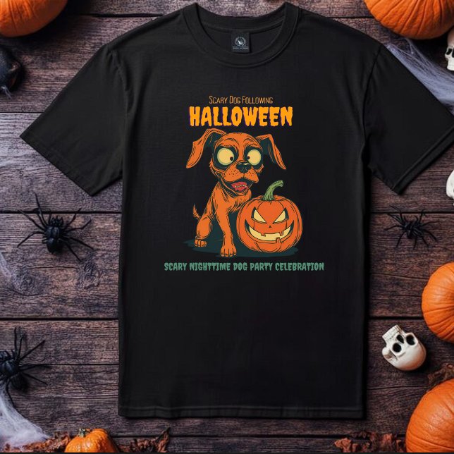 Scary Hund efter Halloween t-shirt,Spooky Night T Shirt (Skapare uppladdad)