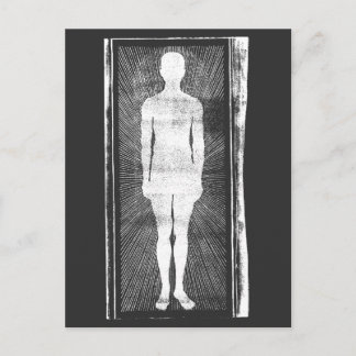 Scary Invite, Abstract Surrealist Man Silhouette Vykort
