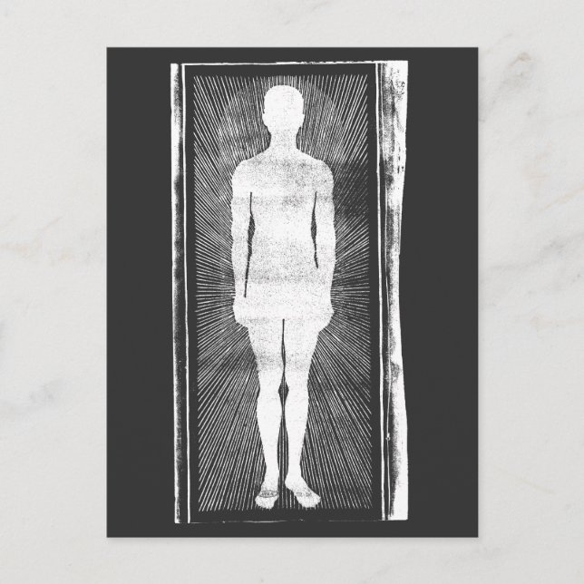 Scary Invite, Abstract Surrealist Man Silhouette Vykort (Framsida)