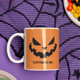 Scary Jack o lantern Anpassningsbar Orange Hallowe Kaffemugg
