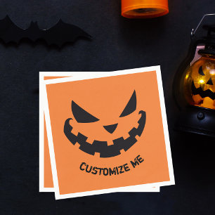Scary Jack o lantern Anpassningsbar Orange Hallowe Pappersservett