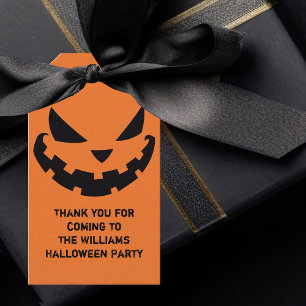 Scary Jack o lantern Anpassningsbar Orange Hallowe Presentetikett