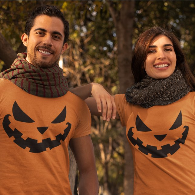Scary Jack o lantern Anpassningsbar Orange Hallowe T Shirt (Skapare uppladdad)