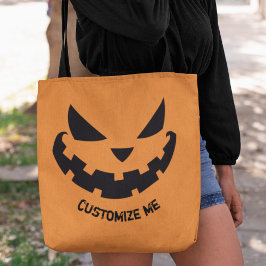 Scary Jack o lantern Anpassningsbar Orange Hallowe Tygkasse
