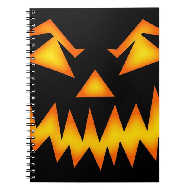Scary Jack o lantern Ansikte Anteckningsbok (Framsidan)