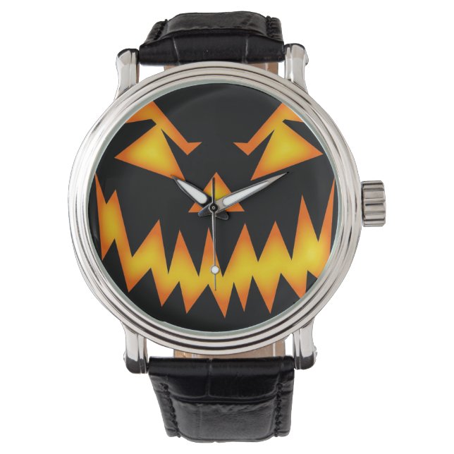 Scary Jack o lantern Ansikte Armbandsur (Framsida)