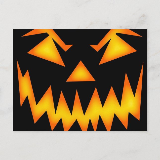 Scary Jack o lantern Ansikte Vykort (Framsida)