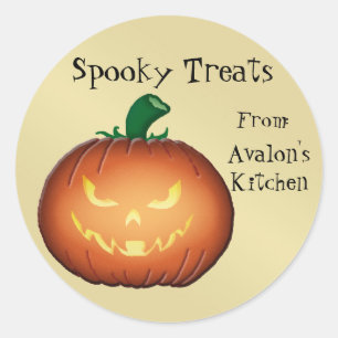 Scary Jack o lantern Halloween Baking Stickers Runt Klistermärke