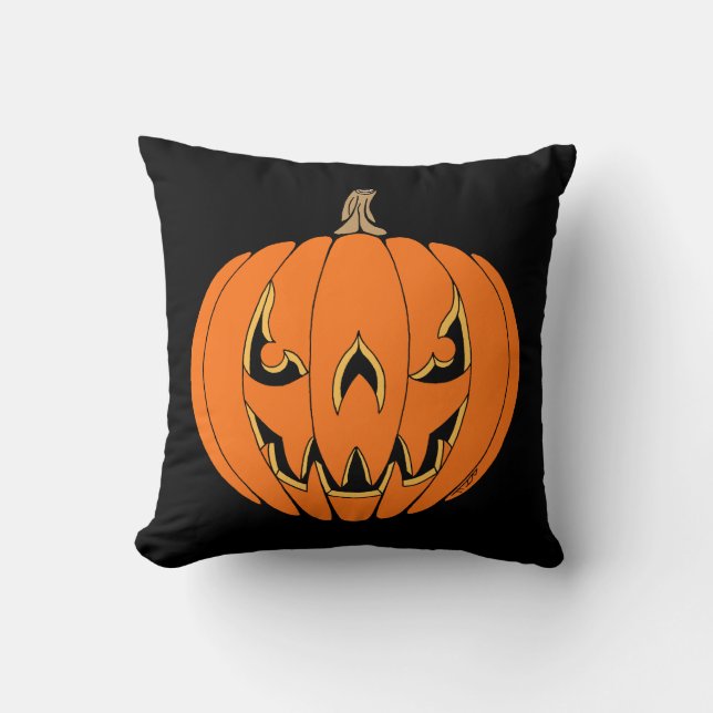 Scary Jack-o'-Lantern Halloween Design Kudde (Framsida)