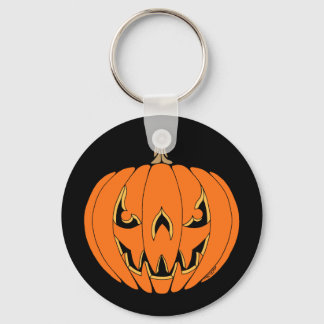 Scary Jack-o'-Lantern Halloween Design Nyckelring