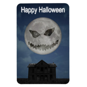 Scary Jack o lantern Halloween Måne Magnet