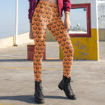 Scary Jack o lantern Orange Halloween Leggings<br><div class="desc">Dessa fläckiga orangar från Halloween har en coola som leende Jack o lantern mönster byxor. Coola och skrämmande gåva.</div>