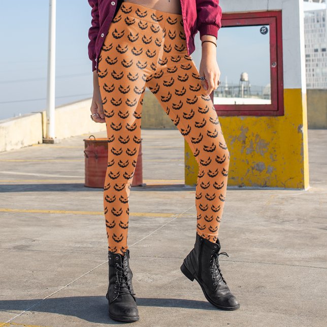 Scary Jack o lantern Orange Halloween Leggings (Skapare uppladdad)