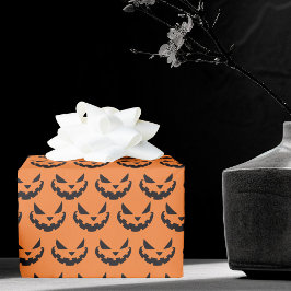 Scary Jack o lantern Orange Halloween Presentpapper