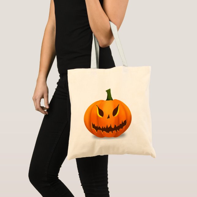 Scary Jack O'Lantern Pumpkin Tygkasse (Framsida (produkt))