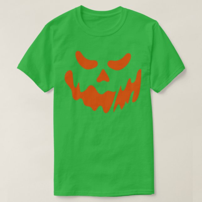 Scary JackOLantern Halloween Pumpkin Ansikte Trick T Shirt (Design framsida)