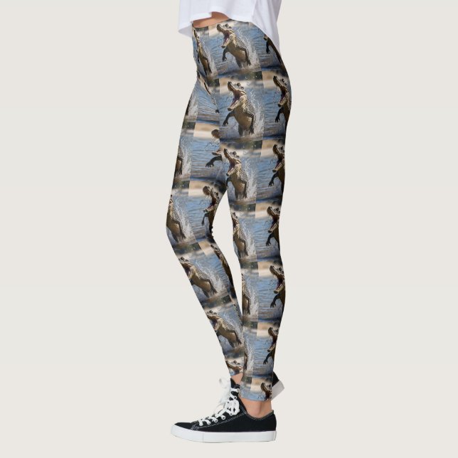 Scary Jaws: Australian Crocodile Leaping Leggings (Vänster)