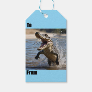 Scary Jaws: Australian Crocodile Leaping Presentetikett