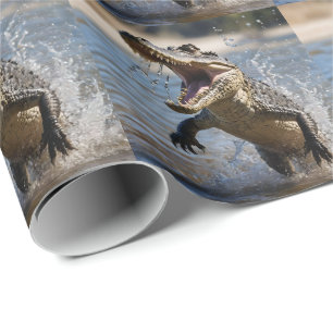 Scary Jaws: Australian Crocodile Leaping Presentpapper