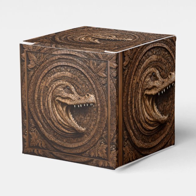 Scary Jaws: Australian Crocodile Wood Print Presentaskar (Framsidan Sidan)