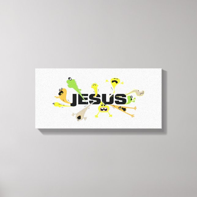 Scary Jesus (svart) Canvastryck (Framsida)