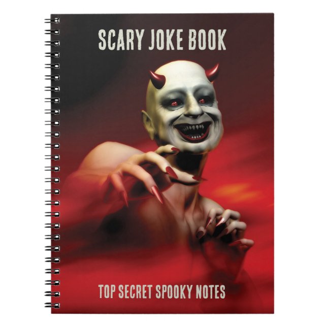 Scary Joke Book. Top Secret Notes. Devil T-Shirt Anteckningsbok (Framsidan)