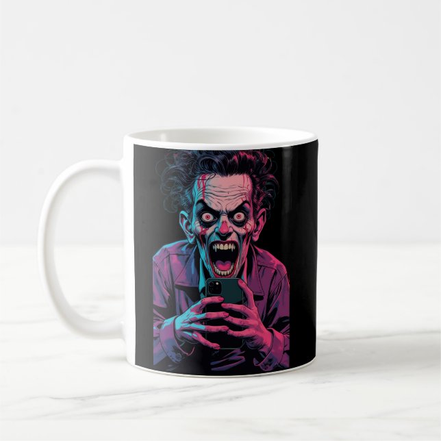 Scary Joker Halloween Mugg - Spooky Coffee Kopp Gi (Vänster)