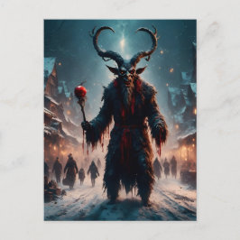 Scary Krampus julfasor Vykort