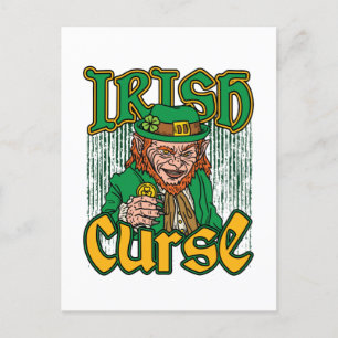 Scary Leprechaun Irish Curse St patricks day Vykort
