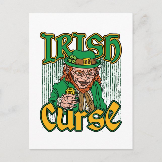 Scary Leprechaun Irish Curse St patricks day Vykort (Framsida)