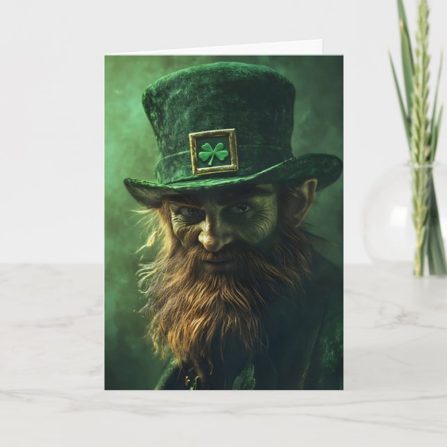 Scary Leprechaun St. Patrick's Day Helgkort (Framsida)