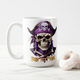 Scary Lila Pirat Skull och Crossbone Kaffemugg