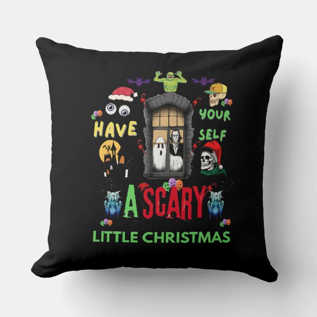 Scary Little Christmas Horror Holiday Design   Kudde (Framsida)