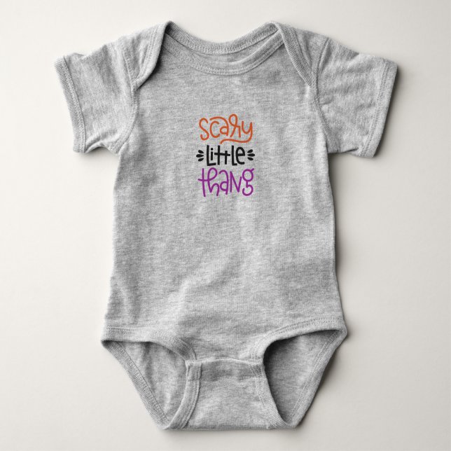 Scary Little Sak Halloween Baby Bodykostym T Shirt (Framsida)