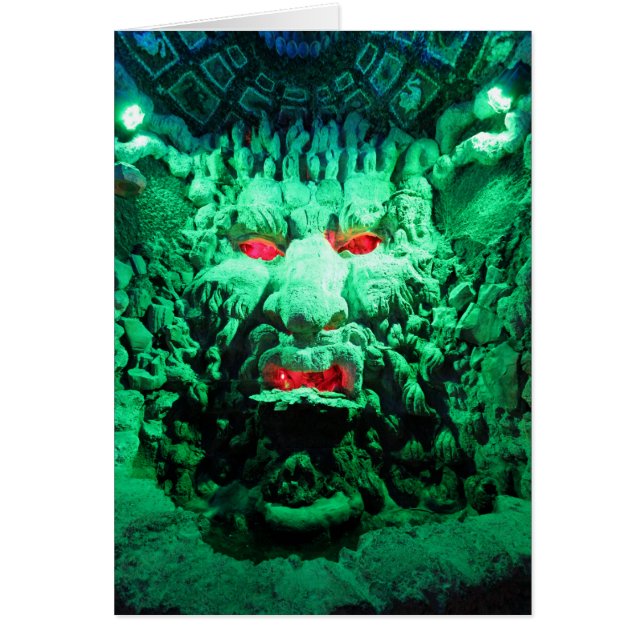 Scary Mask Ansikte i Sten Ansikte Hälsningskort (Framsidan)