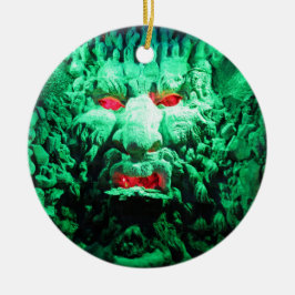 Scary Mask Ansikte i Sten Ansikte Julgransprydnad Keramik