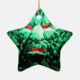 Scary Mask Ansikte i Sten Ansikte Julgransprydnad Keramik