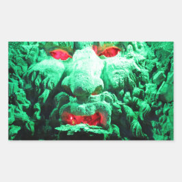 Scary Mask Ansikte i Sten Ansikte Rektangulärt Klistermärke